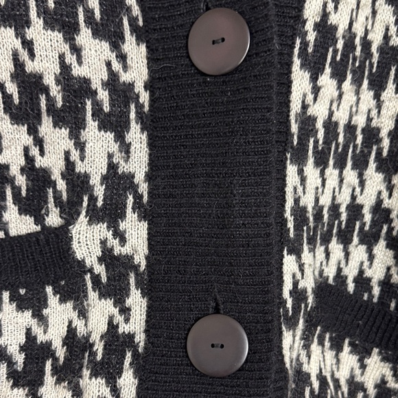 JH Collectibles Vintage Alpaca Blend Houndstooth Women’s Cardigan size M Preppy - Picture 3 of 7
